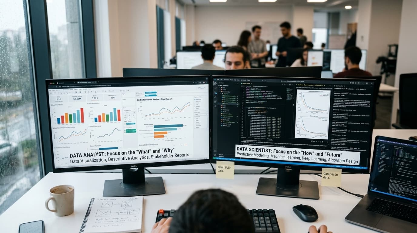 Dashboard və proqnoz modelini yan-yana göstərən iki ekran