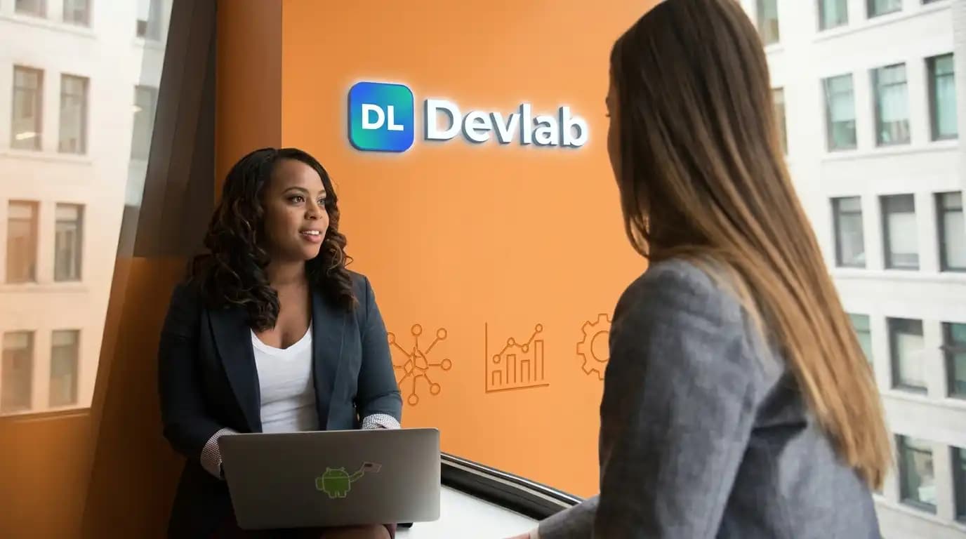 Mentor junior developerin kodunu code review zamanı izah edir